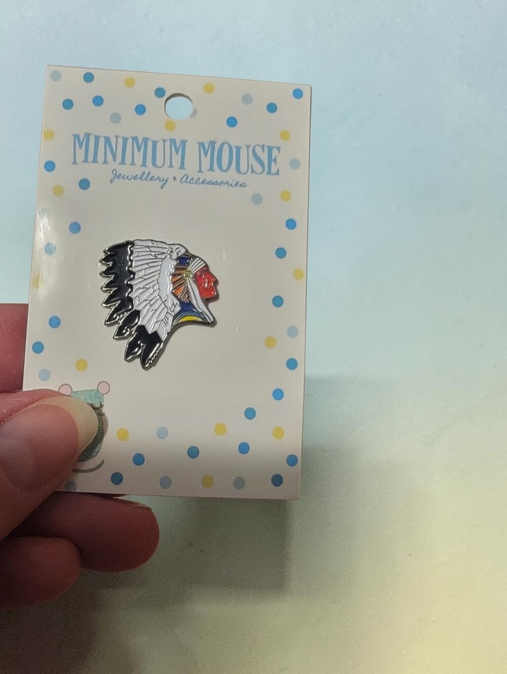 Native American chief feathered headdress Pin